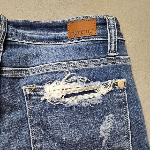 Judy Blue Denim Shorts Cutoff Ripped Distressed 5 Pocket Sz S Casual JB15214MD - Picture 4 of 10